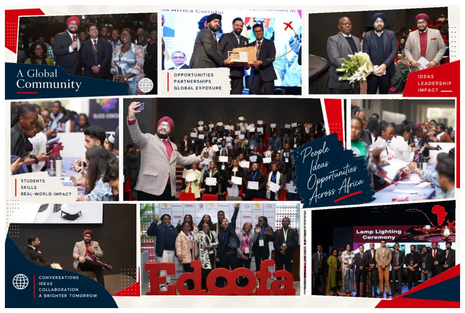Edoofa students celebrating their achievements and connecting at the event